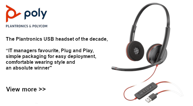 Poly Plantronics Blackwire C 3220 - The Plantronics USB headset of the decade, “IT managers favourite, Plug and Play, simple packaging for easy deployment, comfortable wearing style and an absolute winner